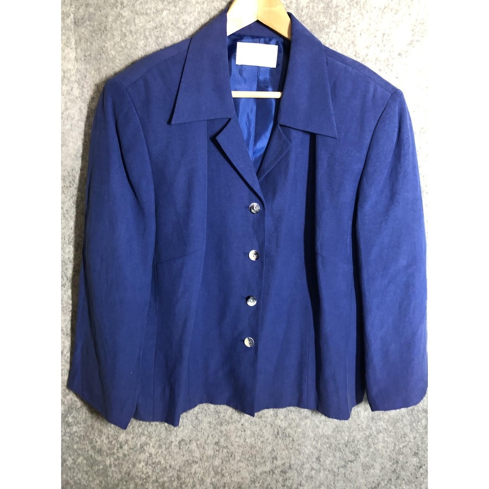 Elisabeth Petite Liz Claiborne Blazer Jacket Womens Petite M Blue Lined Career